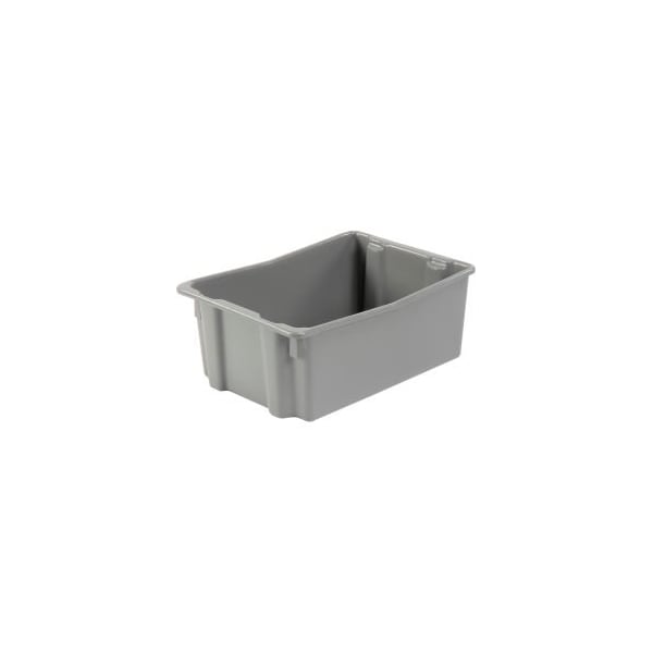 Storage Container, 26 in L x 18-3/4 in W x 10 in H, Gray, Polyethylene, 5 PK
